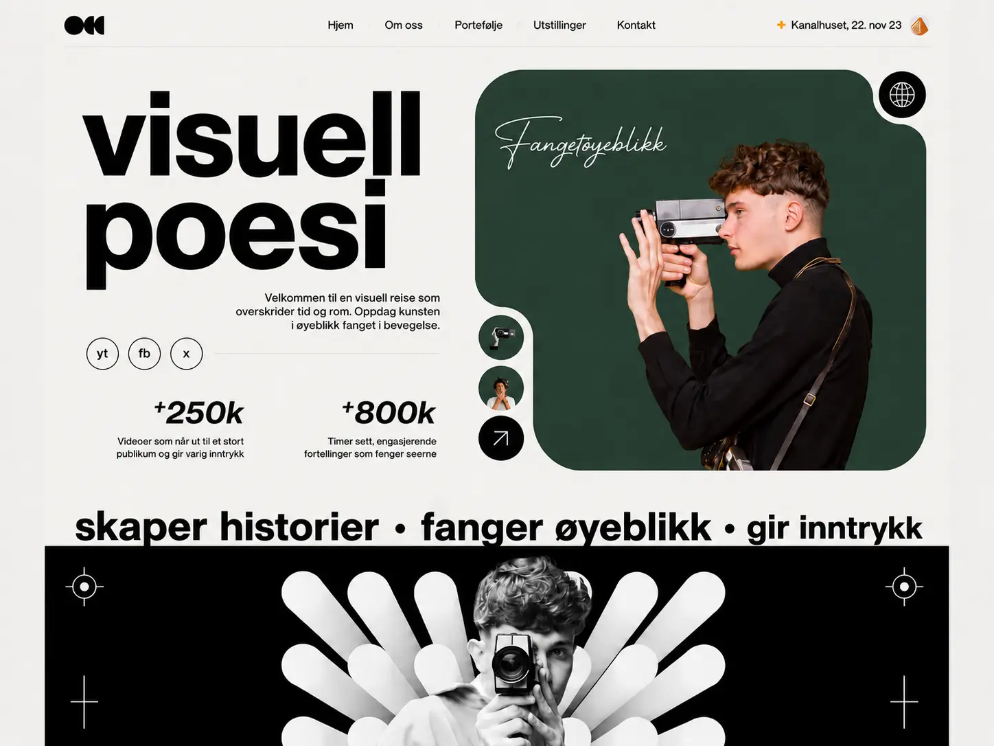 Visuell Poesi , designkonsept for fotografportefølje med editorial layout