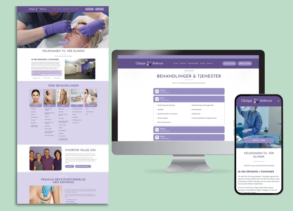 Clinique Bellevue nettside redesign — case study av DevAI
