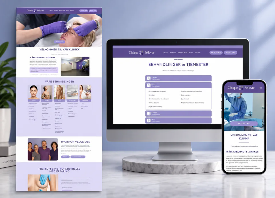 Clinique Bellevue nettside redesign — case study av DevAI digitalbyrå