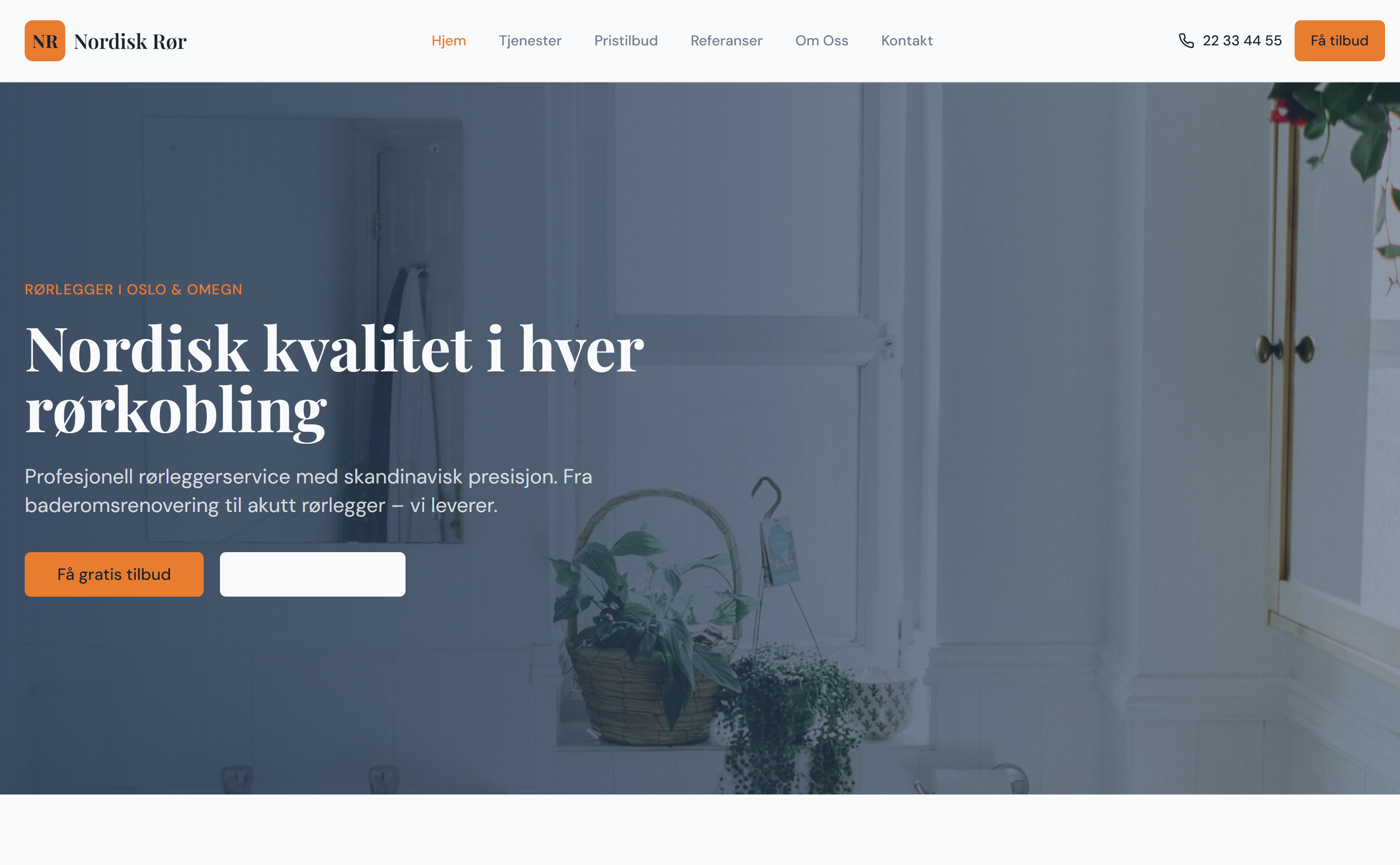Norway VVS nettside-konsept — webdesign for VVS-bransjen